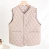 Crew neck quilted warm windproof vest down cotton vest cotton top warm jacket new autumn and winter