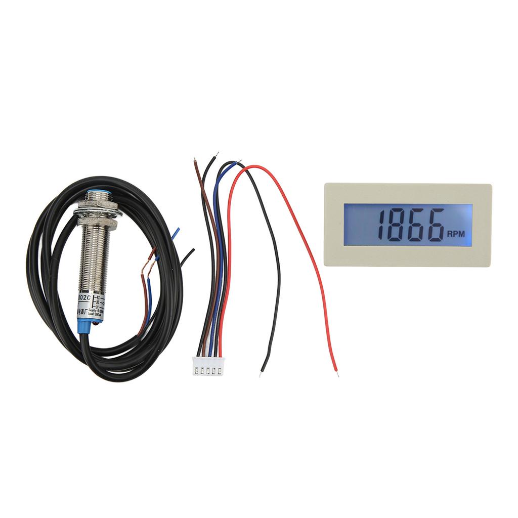 Motor Tachometer 10 To 9999 LCD Display Accurate Measurement RPM Tachometer with Hall Sensor DC8‑24V