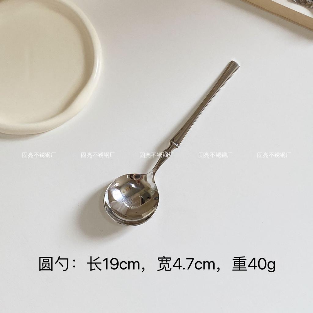 304 stainless steel mirror flat small waist knife, fork, spoon, tableware set, home restaurant western food knife, fork and spoon