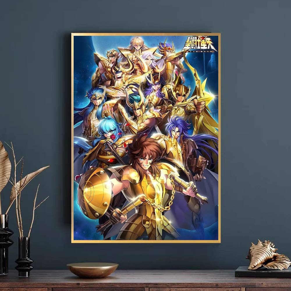 Plakat Saint Seiya Samoprzylepna Sztuka Wodoodporny Papierowy Naklejka Kawiarnia Bar Pokój w Domu Studenckim Dekoracja Ściany