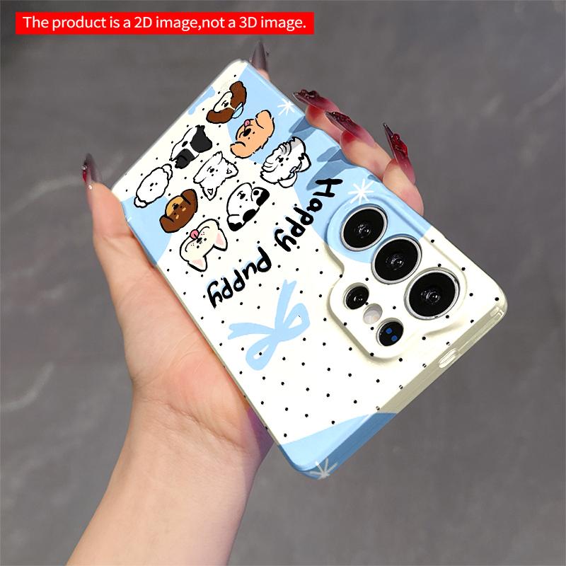 2DFlat Samsung Phone Case Happy Puppy Dog Faces Phone Case Applicable To Galaxy S22 S23 S24 S25ULTRA S26 A12 A13 A14 A15 A16 A34 A35 A54 A55