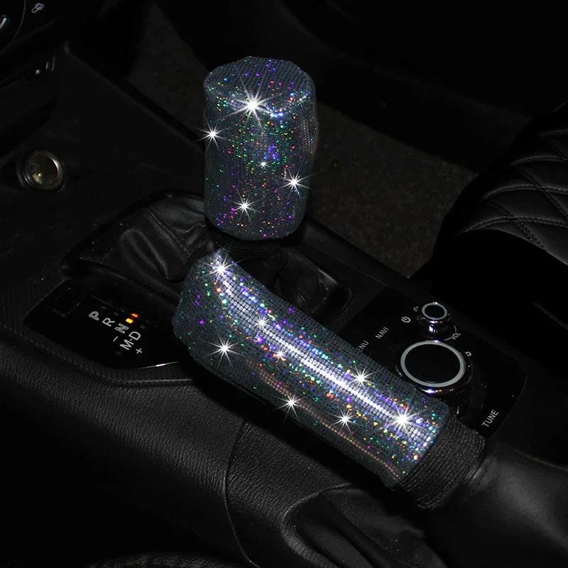 Car Universal 37/38cm Steering Wheel Cover Elastic Handle Cover Colorful Bronzing Diamond BlingBling Steering Wheel Accessories