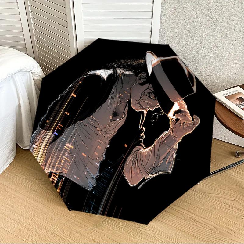 1pc Michael Jackson Automatic Folding Umbrella, Portable Collapsible Design, Casual Outdoor Accessory L1202007