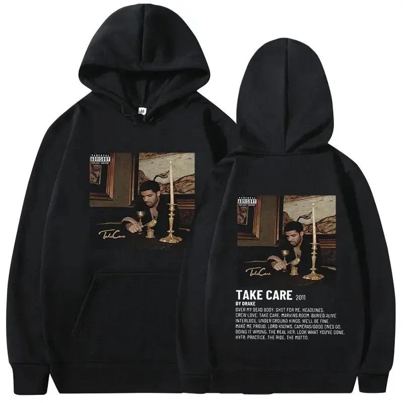 Rapper Drake Music Album Cover Graphic Hoodies Men's Fashion Hip Hop Vintage Sweatshirts AutumnWinter Fleece Warm Pullovers