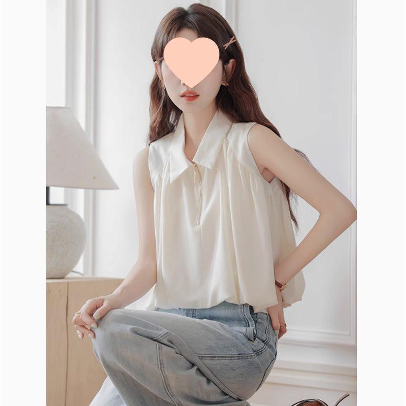 Women's Fresh French Sleeveless Summer Blouse 2025 - New Loose Fit Design