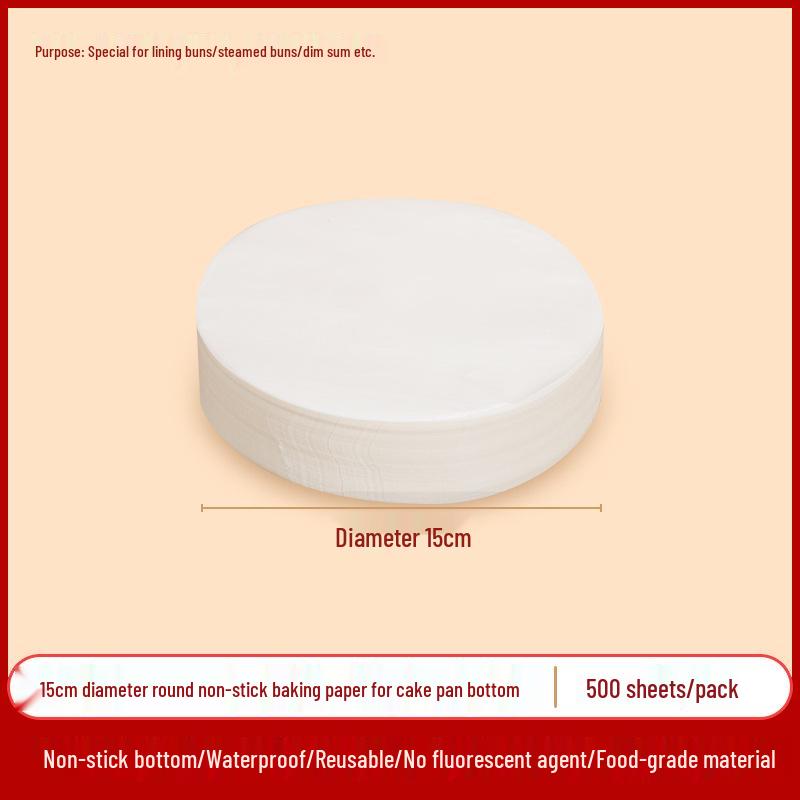 Non-stick, High Temp Resistant Steamer Paper for Buns & Mantou, Round & Square, Disposable & Thickened Bottom