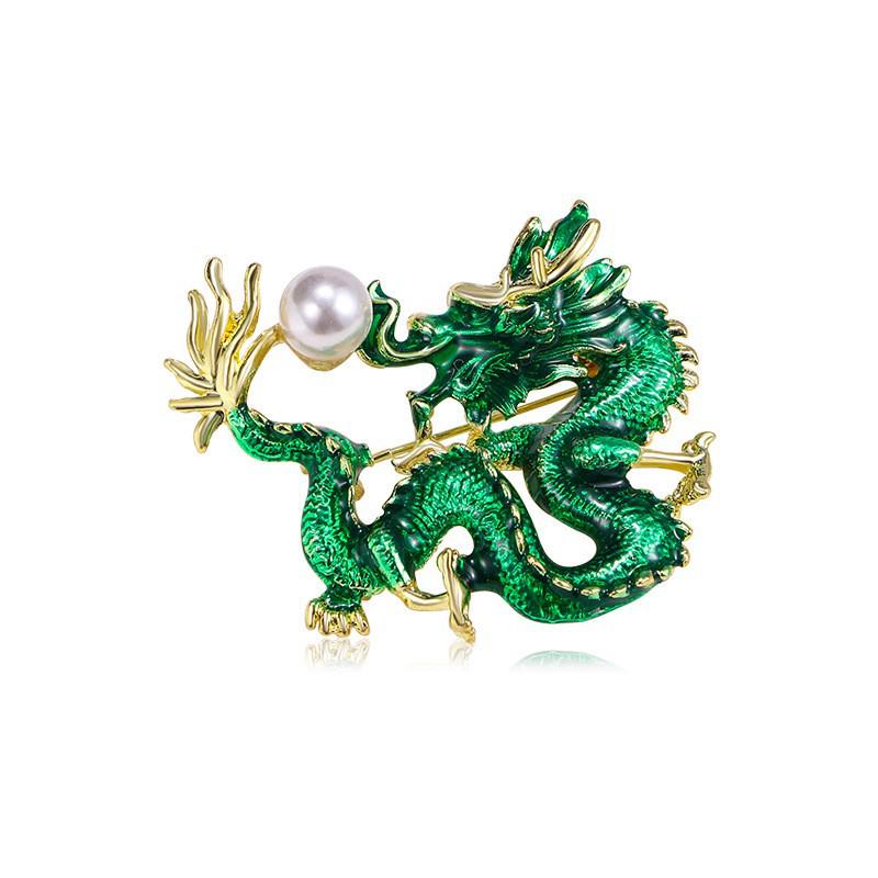 Retro Drip Oil Cartoon Dragon Brooch - Men's Suit Pin Accessory