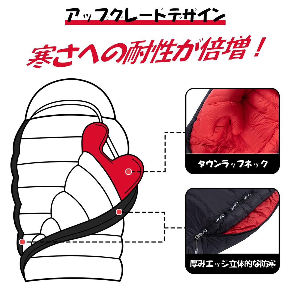 QEZER Winter Sleeping Down Sleeping Minimum Temperature Feather Mummy 660FP High Quality Down Sleeping 400T Water For Mountain Sleeping in the