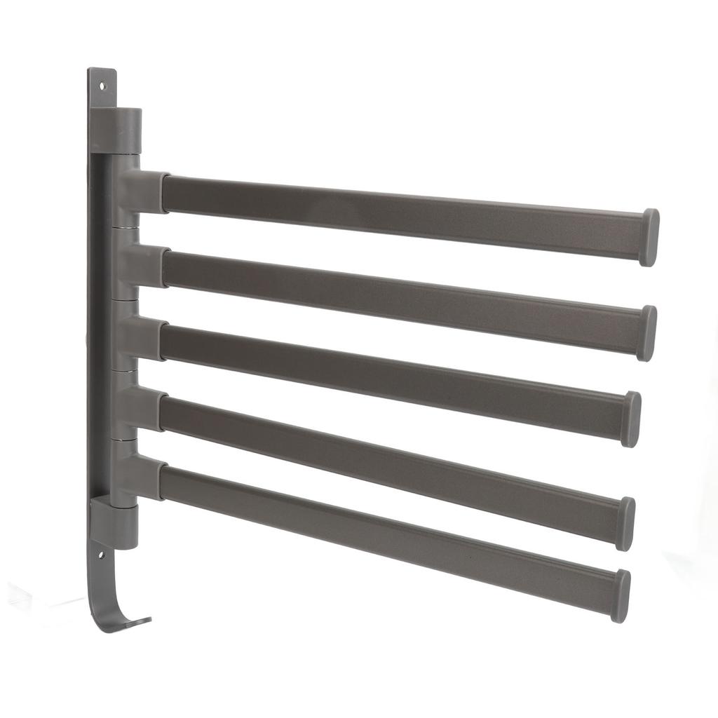 Towel Rack 5 Arm   Towel Bar Wall Mounted Punch   Bathroom Dual Use Storage Rack
