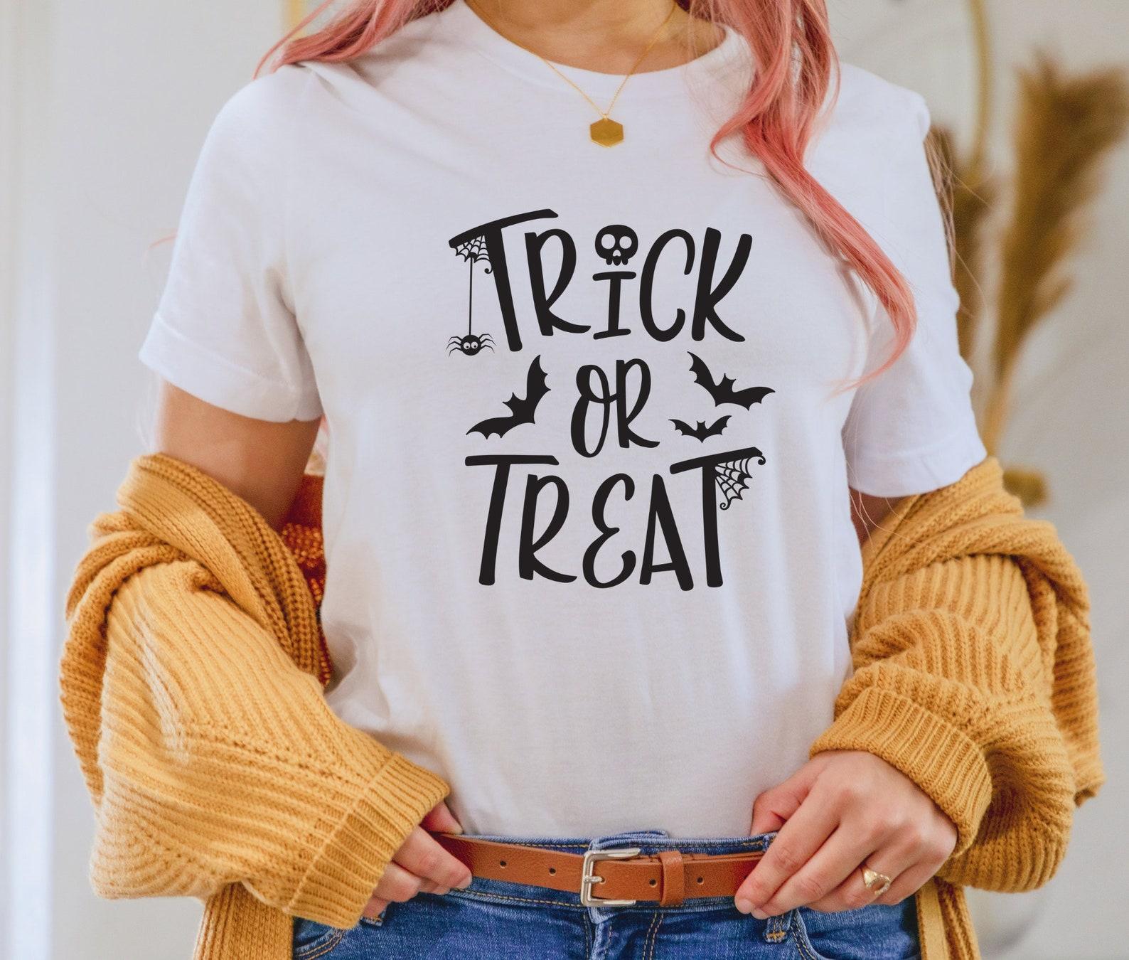 Trick Or Treat Shirt | Halloween Tshirt | Funny Halloween Tee | Unisex T-Shirt S