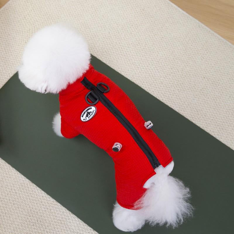 Thick Winter Dog Coat 4-Leg Cotton Pet Jacket Small To Large Breeds Warm Fleece Lined Bubble Grid Design