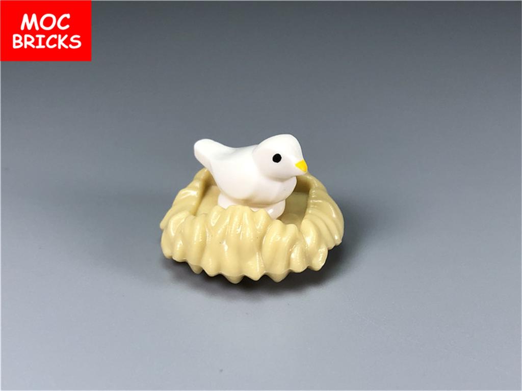MOC Blocks Animal Bird Sparrow dove of peace Ruff Assembles Particles City Construction Bricks Accessories Playthings Plastic Material playthings