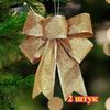 Christmas Decorations, Bow Ornaments, Christmas Tree Decorations, Accessories, Gold And Red Bow Pendants, Scene Decoration Props