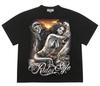 Americanstyle Skull and Beautiful woWomen Printed woWomens Tshirt Pure Cotton Loose Fit Trendy Womens and woWomens Top