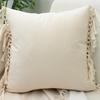 Soft Cotton-ramie Pillow Covers, European Style With Tassels Cushion Cover Shell for Sofa Bedroom Cream Beige Stylish