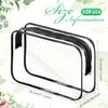 3-Piece Transparent Travel Cosmetic Bag Set – Zippered Toiletry Organizers, Multi-Functional Portable Storage Cases