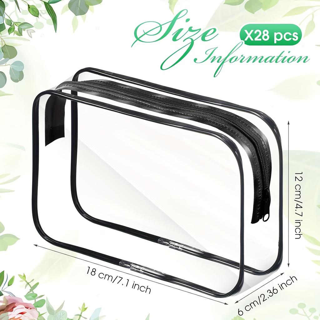 3-Piece Transparent Travel Cosmetic Bag Set – Zippered Toiletry Organizers, Multi-Functional Portable Storage Cases