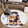 1pc Haikyuu!! Anime Volleyball Team Round Carpet - Office Chair Mat, Non-Slip Rug for Home Decor, Seasonal Gift, Suitable for Office, Living Room, Bed