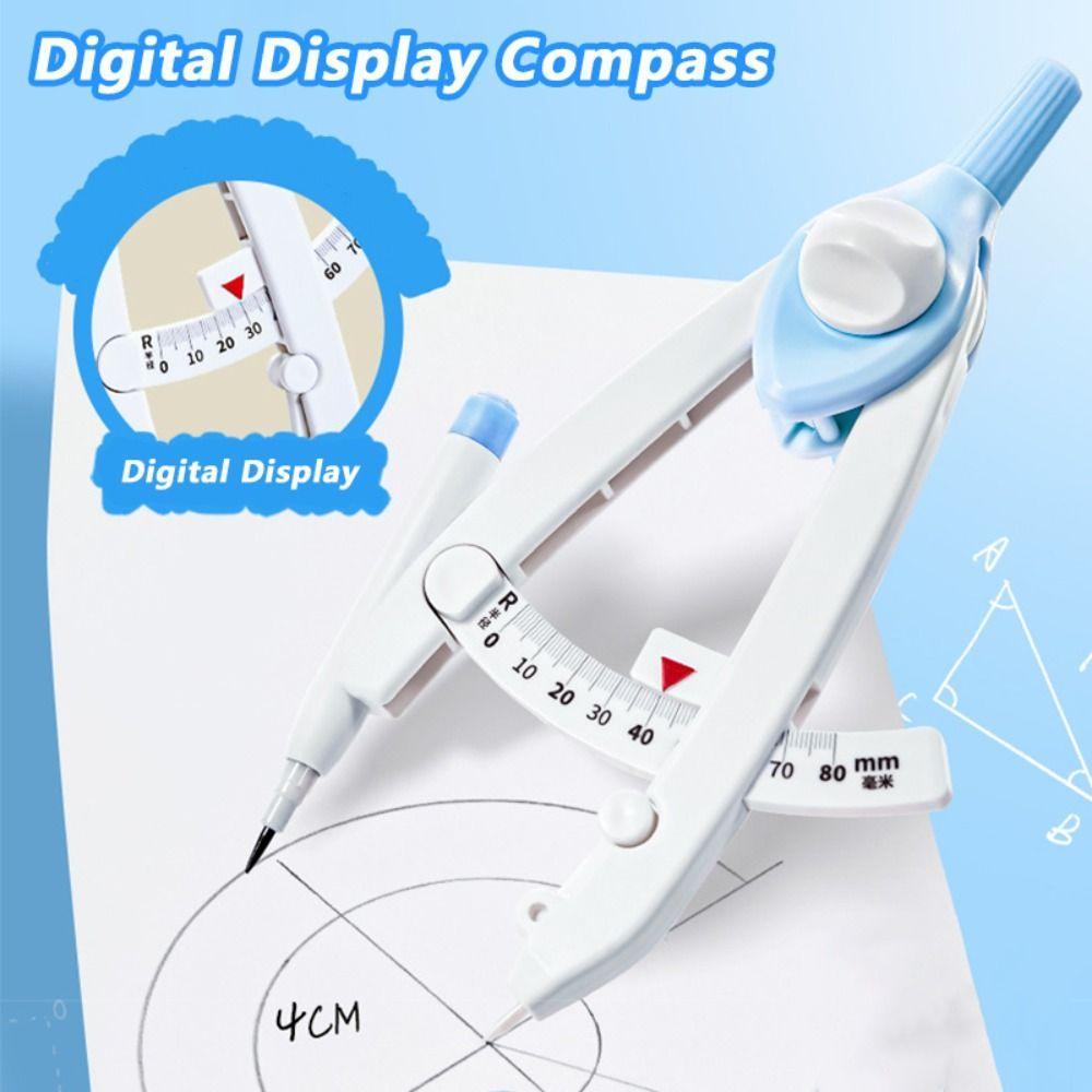 With Scale Digital Display Compass 1-13cm Diameter Drawing Circles Tool  Students Use