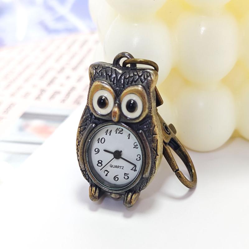 Cartoon Damen Mann Eule Taschenuhr Niedliche Mini Antik Bronze Farbe Quarz Halskette Taschenuhr Zum Verschenken Familie Geburtstagsgeschenk