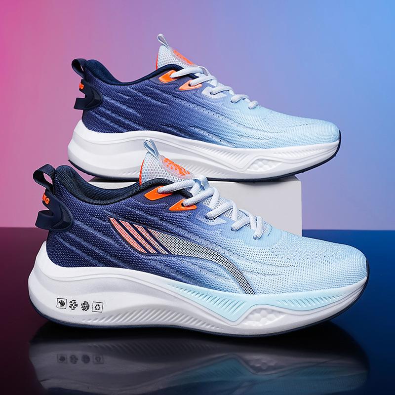 Lace-up Mesh Men's Sports Shoes Spring and Summer Fashion Low-top Round-toe Running Shoes Daily Soft Sole Casual Shoes