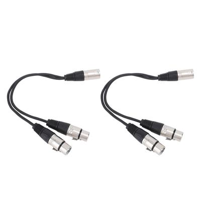 XLR Splitterkabel 3-Pin XLR Stecker auf Dual XLR Buchse Patch Balanced Mikrofonkabel Adapter 0,3m 1ft 2 Stück