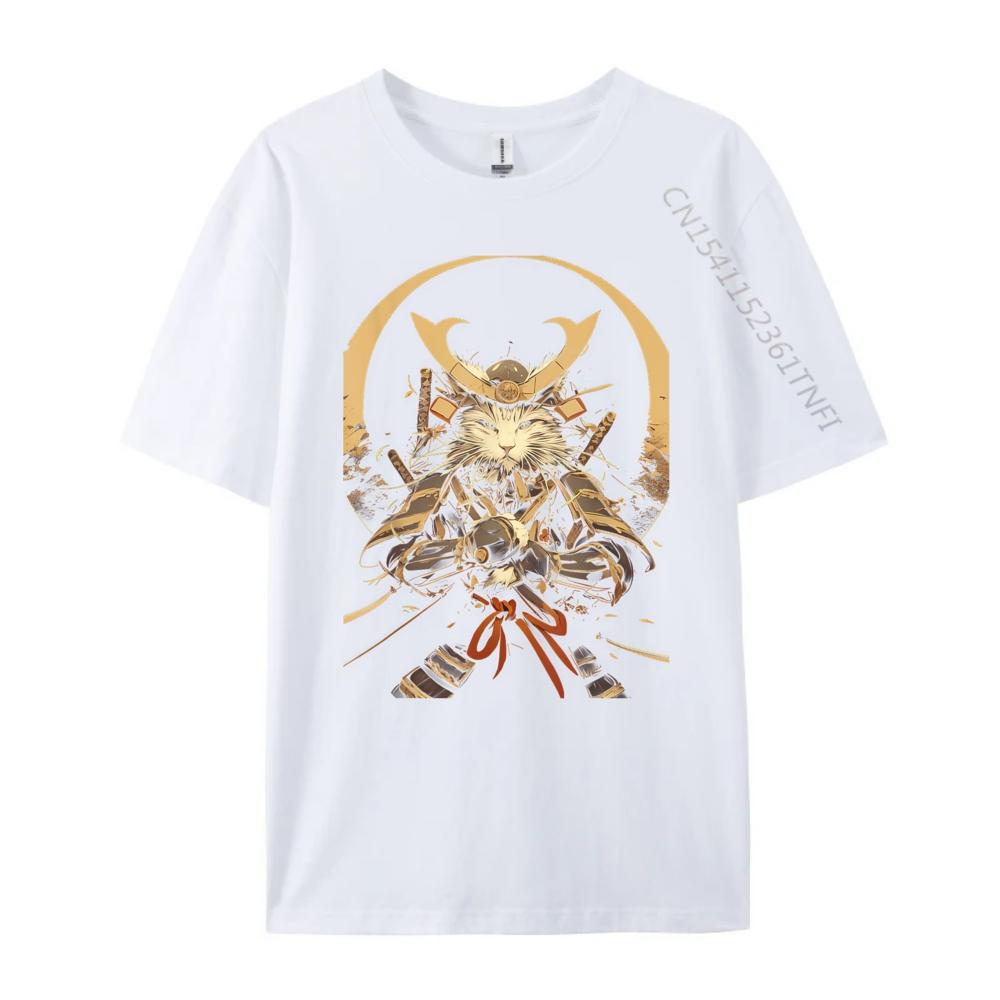 Cat Samurai Ninja Cat Samurai Art Vintage Ukiyo E Harajuku Cotton Comfort Luxury TShirt Party