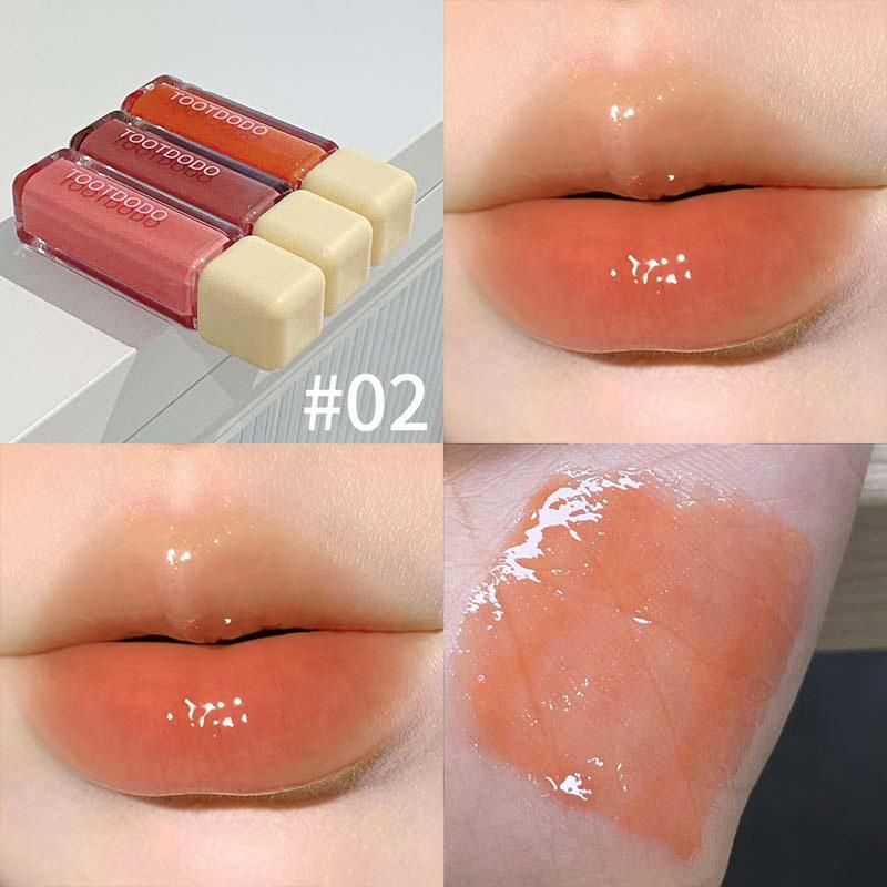 Dodo Toot Lip Glaze - Pink Mango Ripple: Korean Style, Age-Defying, Transfer-Resistant, Glassy Moisturizing Tint.
