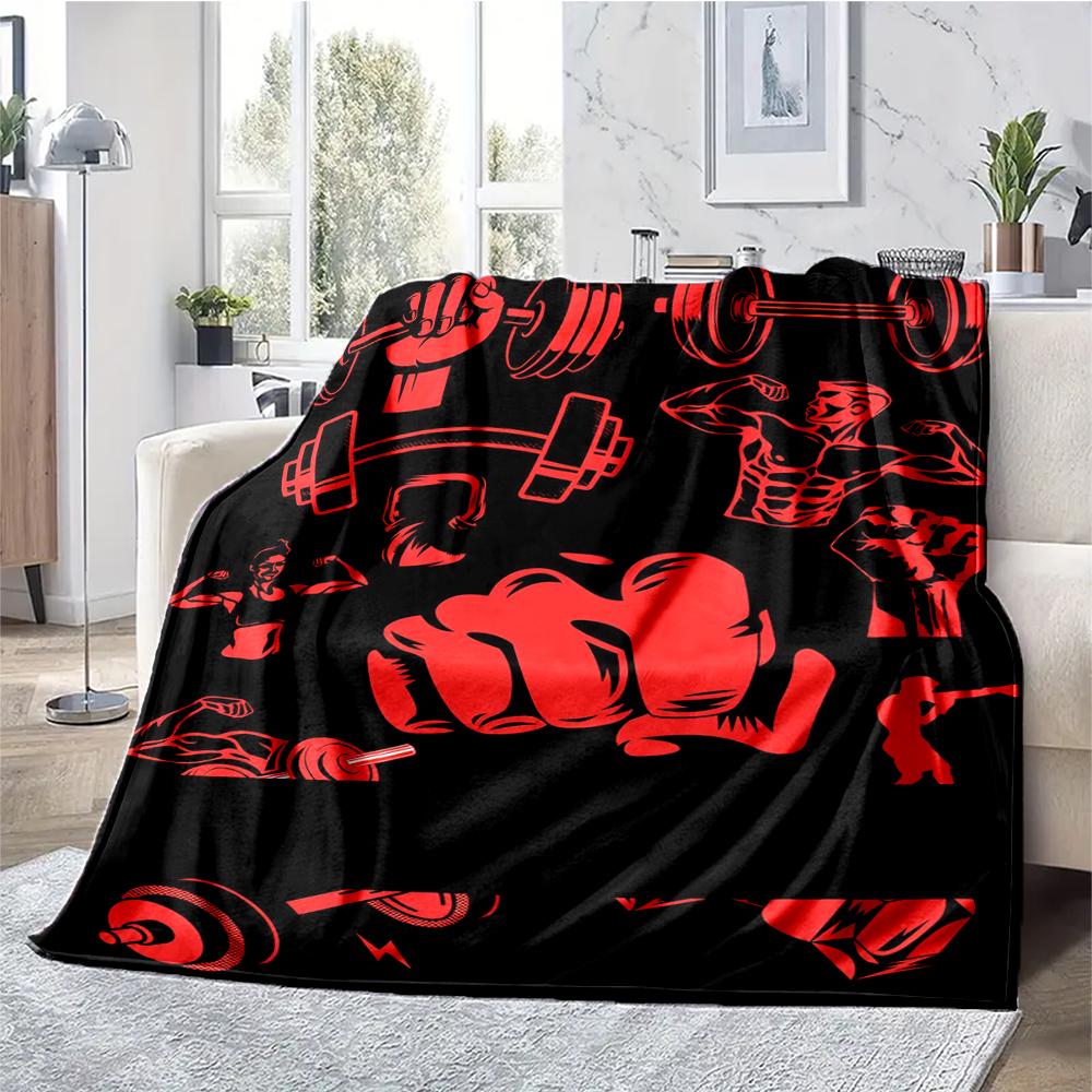 Boxing Theme Printed Blanket - Perfect for Couch, Bed, Travel & Outdoor Use | Machine Washable, Cozy & Durable.