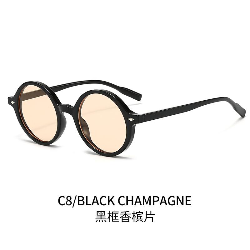 Cool square glasses, new retro oval sunglasses in Europe and America, YK pure desire champagne sunglasses, women's tide