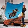 Off-road Motorcycles Theme Printed Blanket - Perfect for Couch, Bed, Travel & Outdoor Use | Machine Washable, Cozy & Durable.
