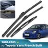For Toyota Yaris French Built 2001-2005 2002 2003 Wiper Front&Rear Wiper Blades Windshield Windscreen Window Brushes 21"+14"+12