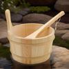 4L Wooden Sauna Barrel with Spoon Portable Sauna Room Steaming Bathroom SPA Accessory Tools Sauna Bucket and Ladle Set