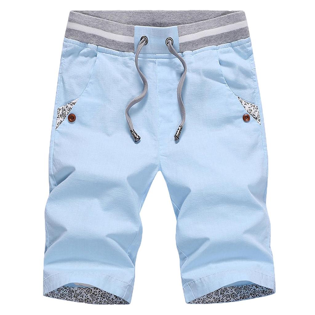 Men's New Summer Casual Baggy Shorts Fashionable Loose  Cotton Colour Shorts