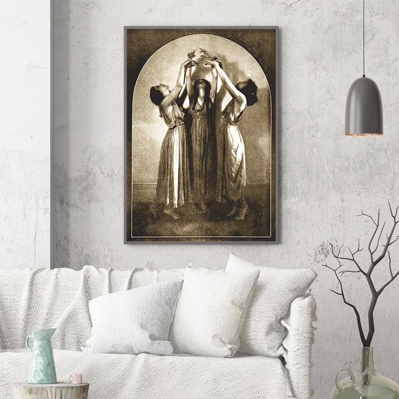 Witch Cooking Vintage Halloween Photos Posters and Prints Wizardry Wall Art Canvas Painting Modern Kitchen Decoration Pictures