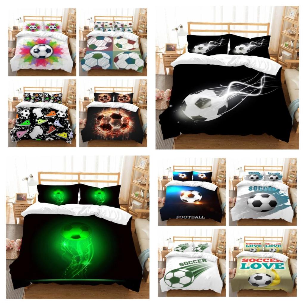 Venda quente de capa de cama de futebol terno scripes design exclusivo conjunto de capa de edredão roupas de cama de futebol poliéster têxteis para casa homem capa de edredão de tamanho único