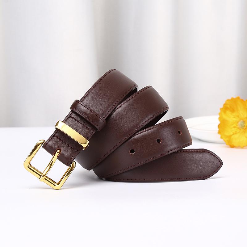 Fashion Simple And Versatile Trend Leather First Layer Cowhide Belt Women'S Light Luxury Style High-End Casual Pants Belt Women'S