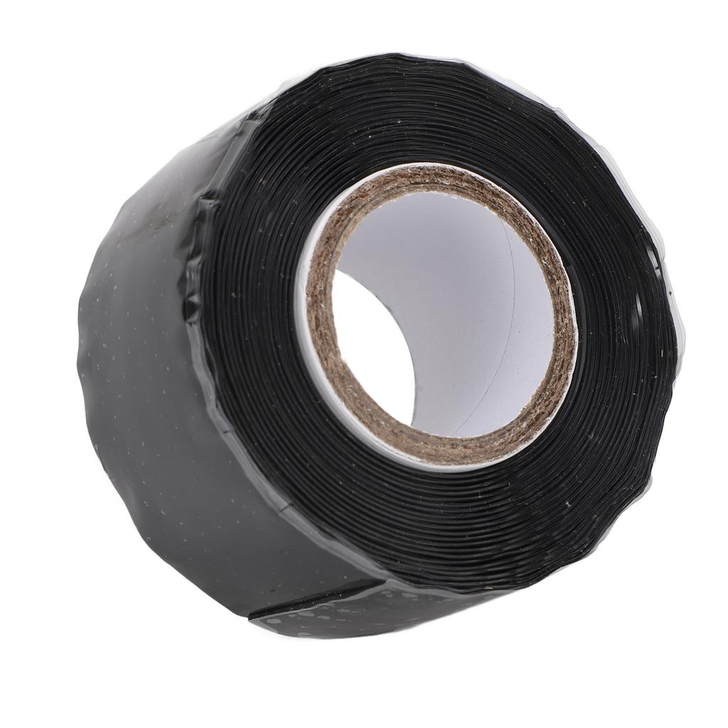 2pcs Self Fusing Tape Non Adhesive 0.98in X 9.84ft Water Proof Black Rubber Leak Proof Sealing Tape for Pipe