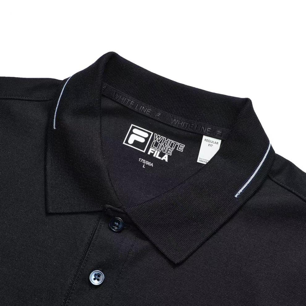 Fila Solid Color Logo Casual Polo Shirt Men Tops Legendary-Blue F61M222101FNV