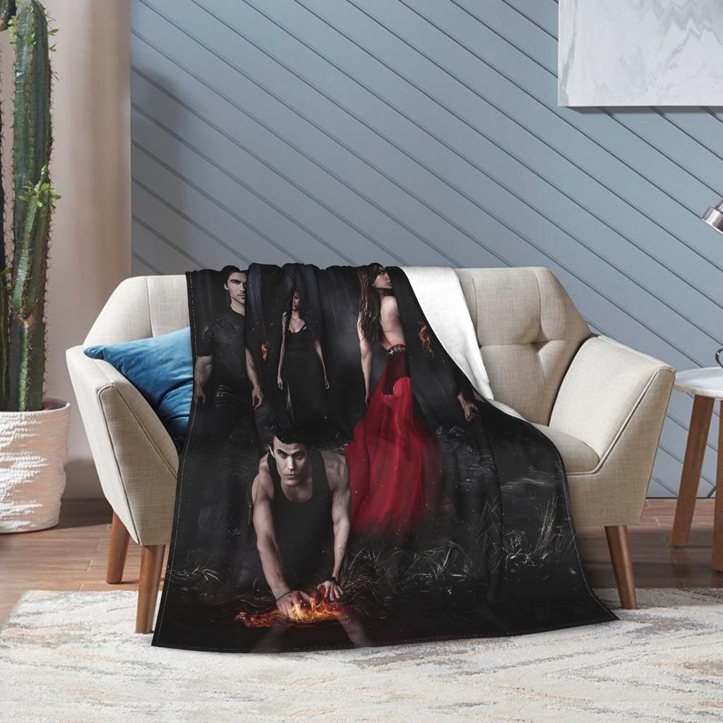 The Vampire Diaries Printed Blanket For Men Women Warm Cozy Fluffy Throw Blankets for Couch 50x60 Inches Multiple Sizes