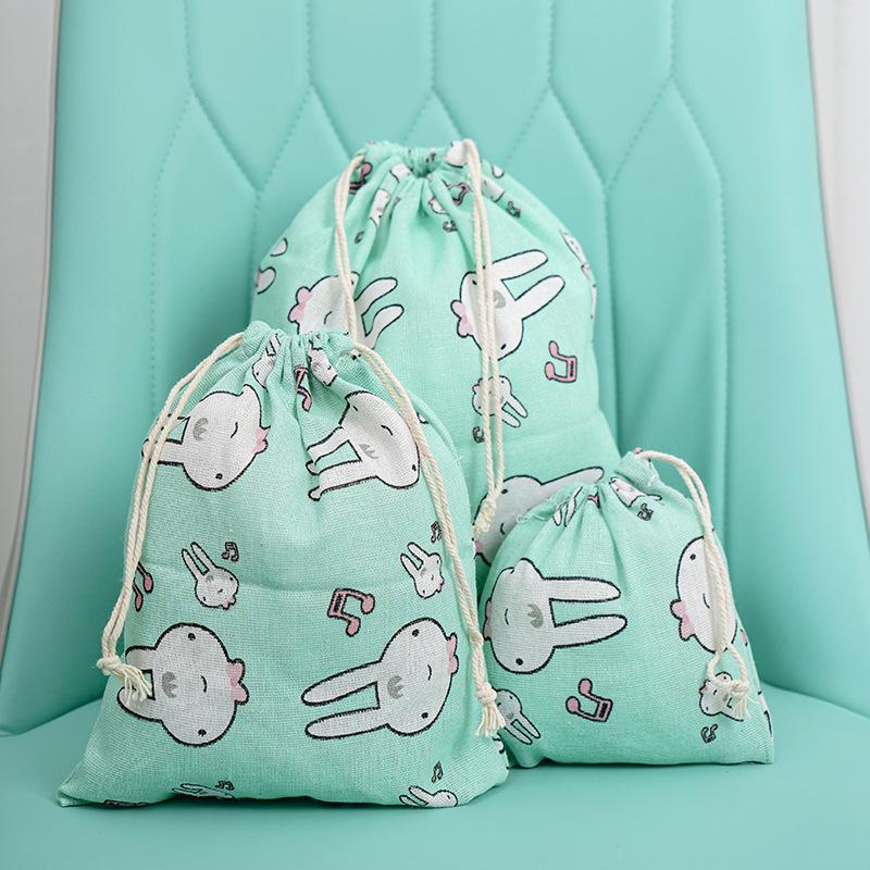 Kočka Medvěd Kreslený Stahovací Šňůrka Bavlněná Lněná Úložná Taška Dárková Cukrovinka Šperky Organizér Make-up Kosmetika Mince Klíče Tašky 49002