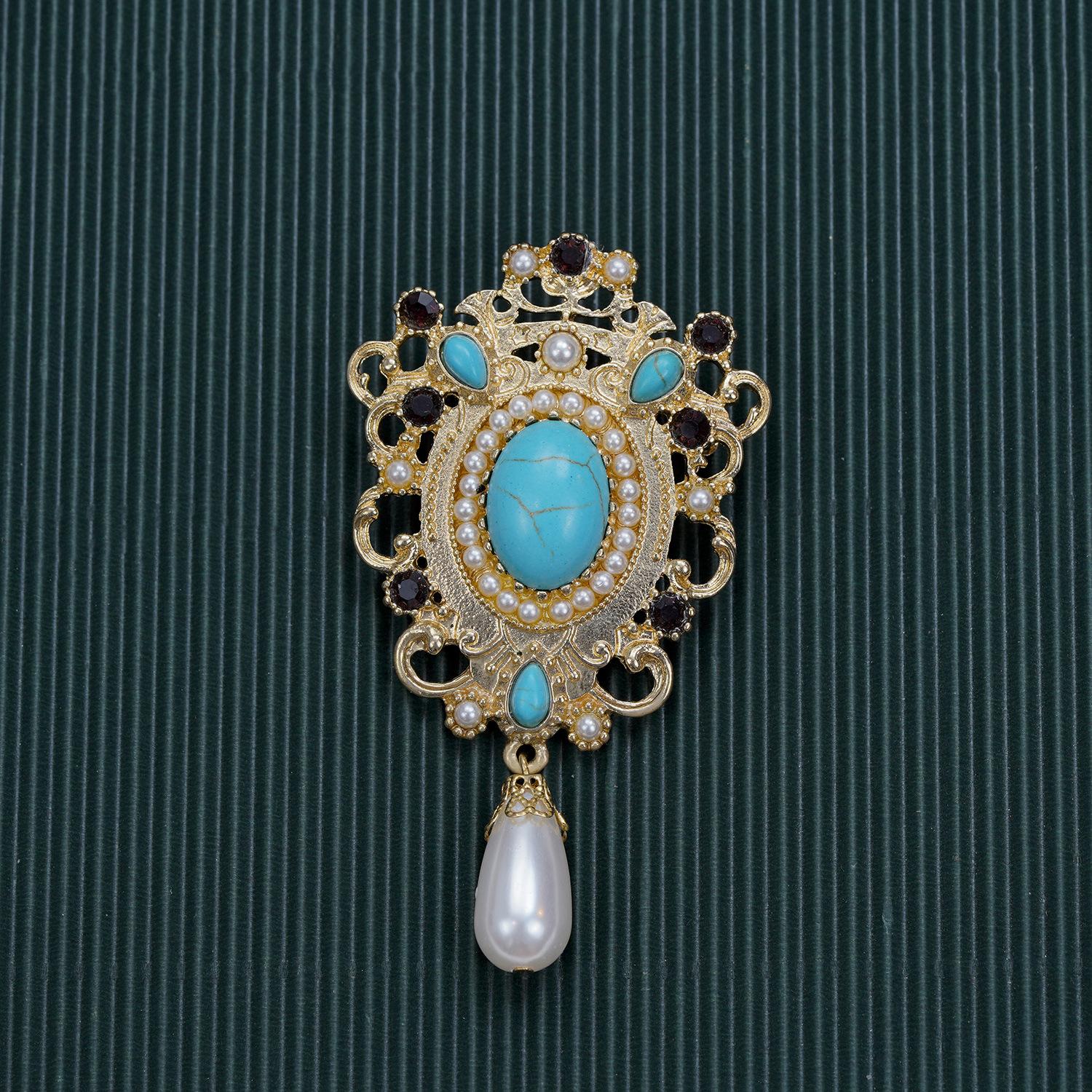 

Брошь из антикварной серии со стразами, винтажная жемчужина, брошь в стиле барокко, булавка для костюма