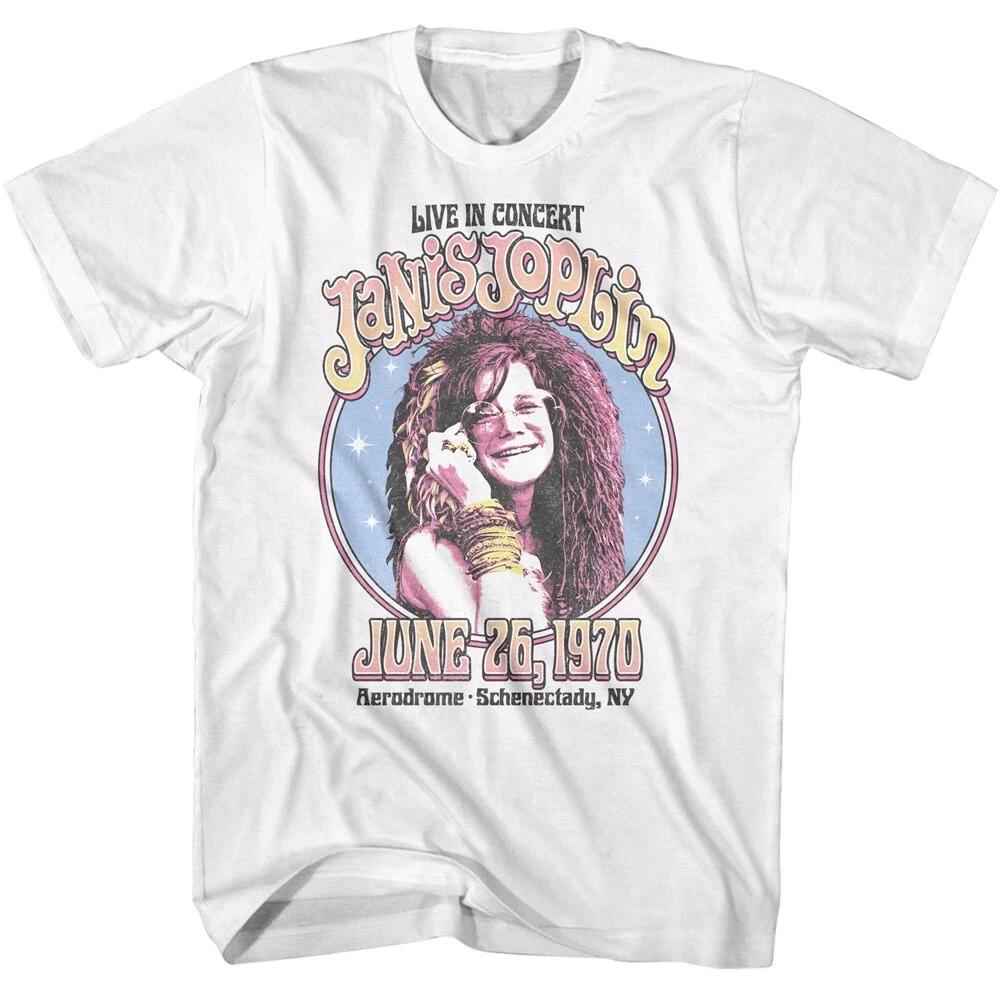 

Janis Joplin Aerodrome Schenectady Men s T Shirt New York 1970 Live in Concert 2XL
