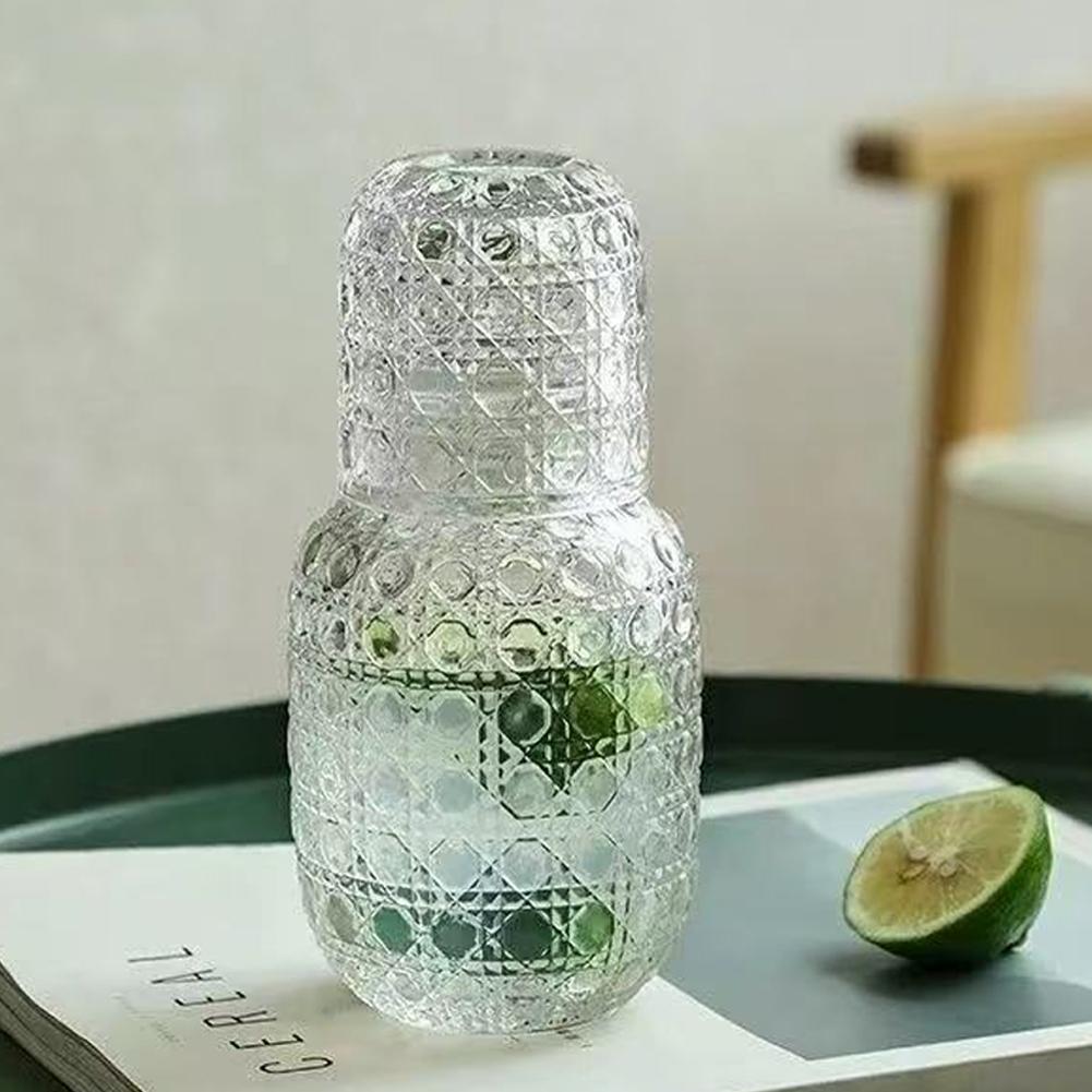 2-in-1 Clear Glass Pitcher & Cup,540ml Capacity, Premium Glass, Perfect For Home & Office Use, Easy To Clean N3J1