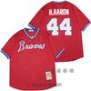 Mens Atlanta Braves Vintage Baseball Jersey 44 Hank Aaron Embroidered Retro MLB Fan Shirt Cotton Blend