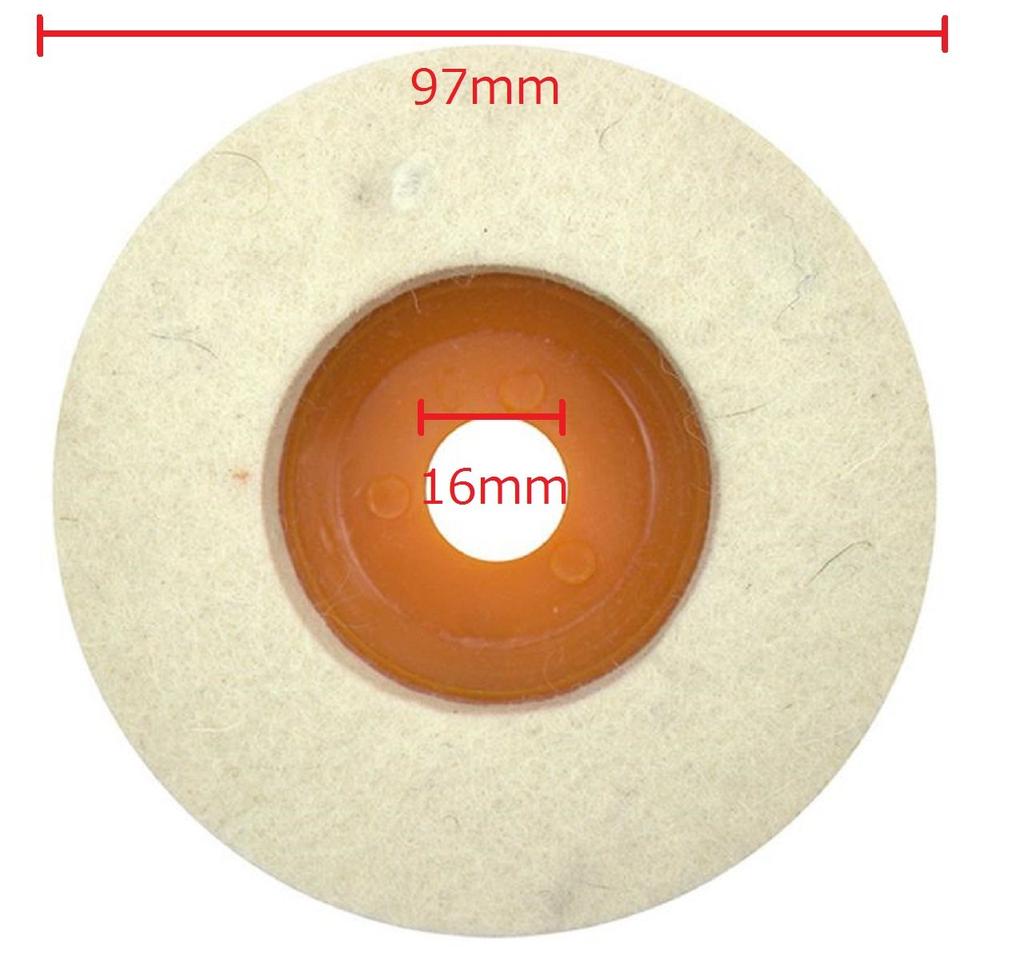 LAPHSODA Replacement Felt Buffs for Grinders, 100mm Outer Diameter Discs (3. Coarse, 10 Discs)