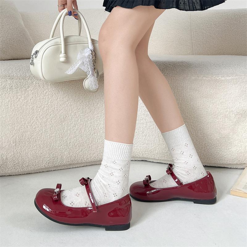 French round head with skirt flat Mary Jane single shoes women's 2025 new summer one-pedal soft-soled beanie shoes