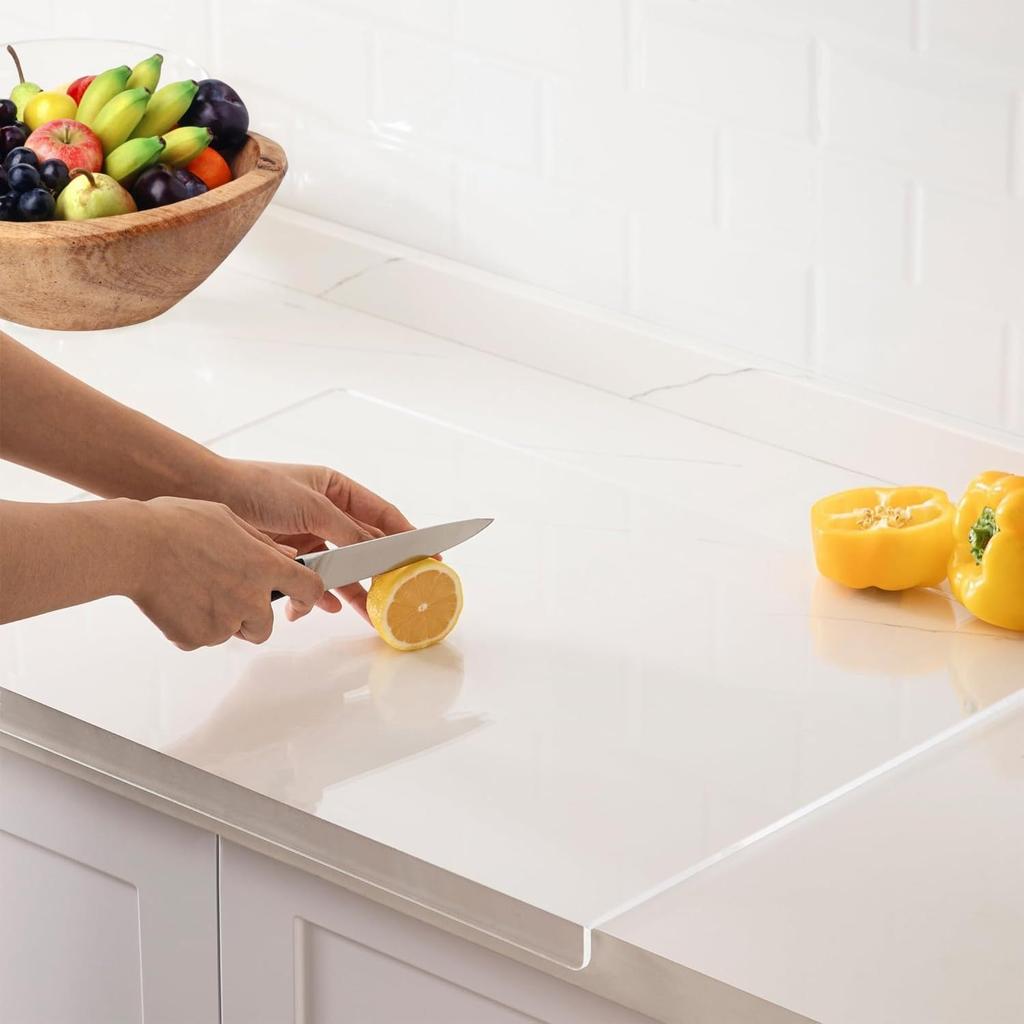 Acrylic Cutting Board Chopping Blocks 40 X 30 Cm Nonslip Mat Clear Chopping Board for Home Kitchen Counter Restaurant Vegetables