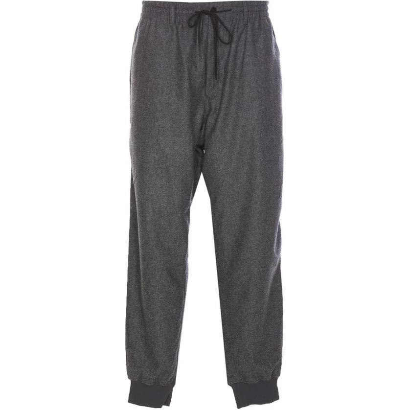 

Y-3 Solid Color Mid-Rise Drawstring Cuffed Casual Pants Men bottoms Gray JE3432 L