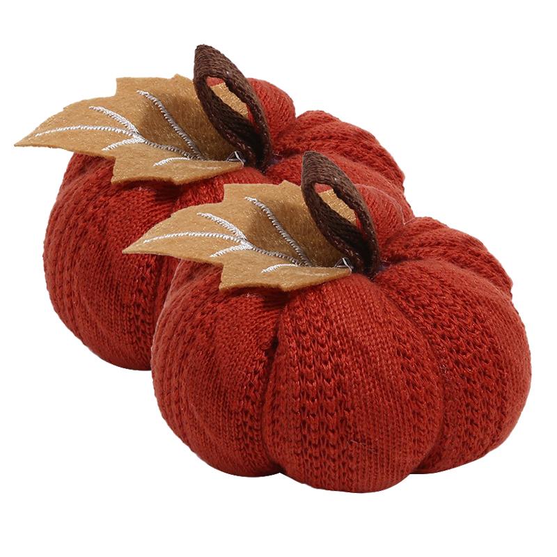 Stickade Pumpor Dekor Virkade Pumpa Ornament Handgjorda Thanksgiving Skörd Heminredning Höst Bordsdekoration 1/2/3ST